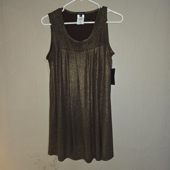 Rampage Y2K Silky Buttery Gold Shimmer Babydoll Dress Size M - Picture 2 of 7